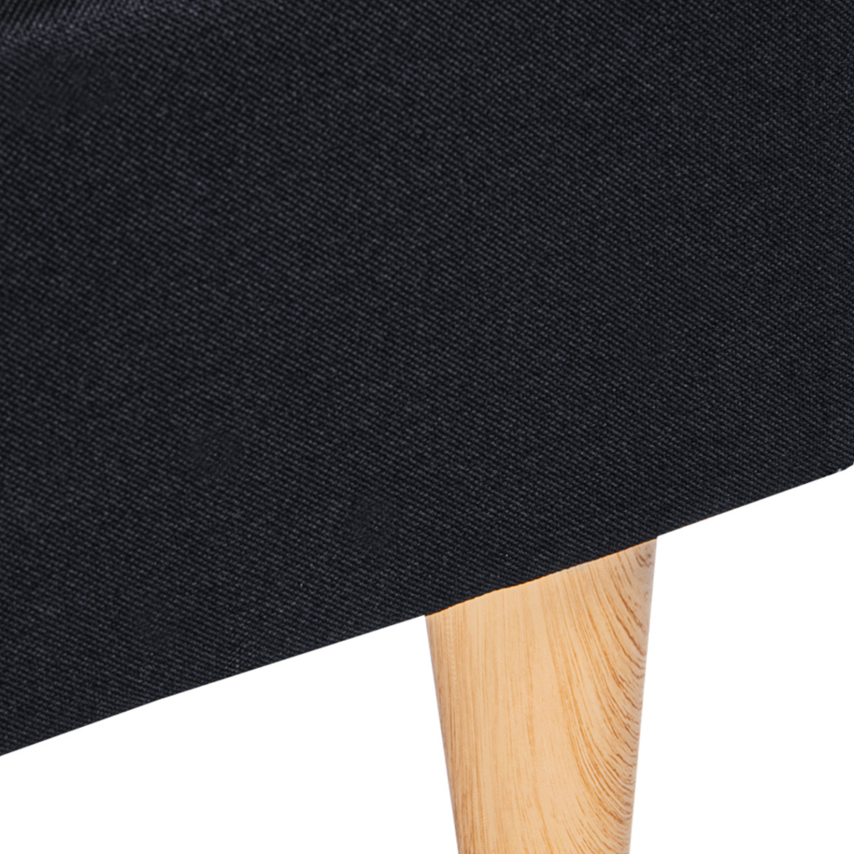 ID MARKET Lit double scandinave BALTA avec tête de lit et sommier 140 x 190 cm tissu noir