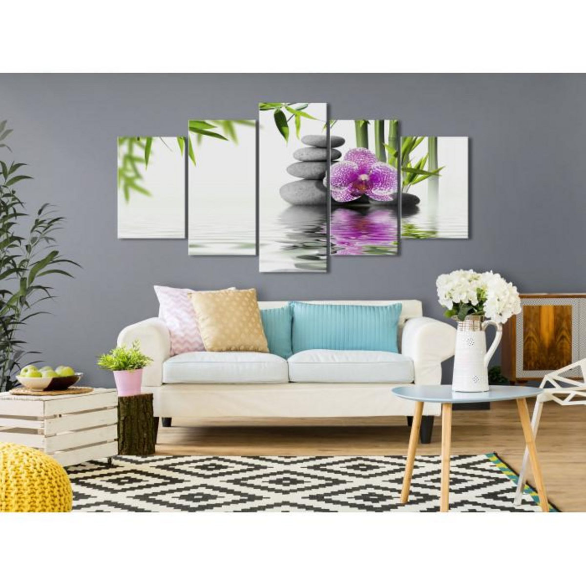 Paris Prix Tableau Imprimé 5 Panneaux  Water Garden Wide