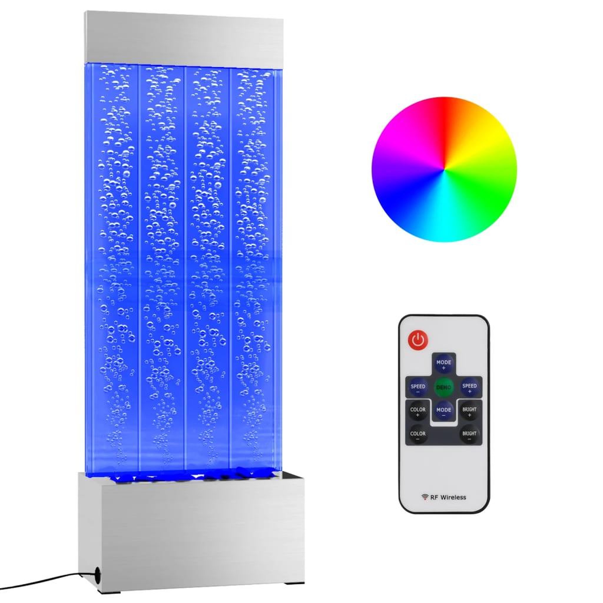 Voir la diapositive 2 : VIDAXL Colonne a bulles avec LED RVB Inox et acrylique 110 cm