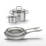 ELO Lot de 2 poêles 24/28 cm et 2 faitouts 12/20 cm Elo Relief Passion