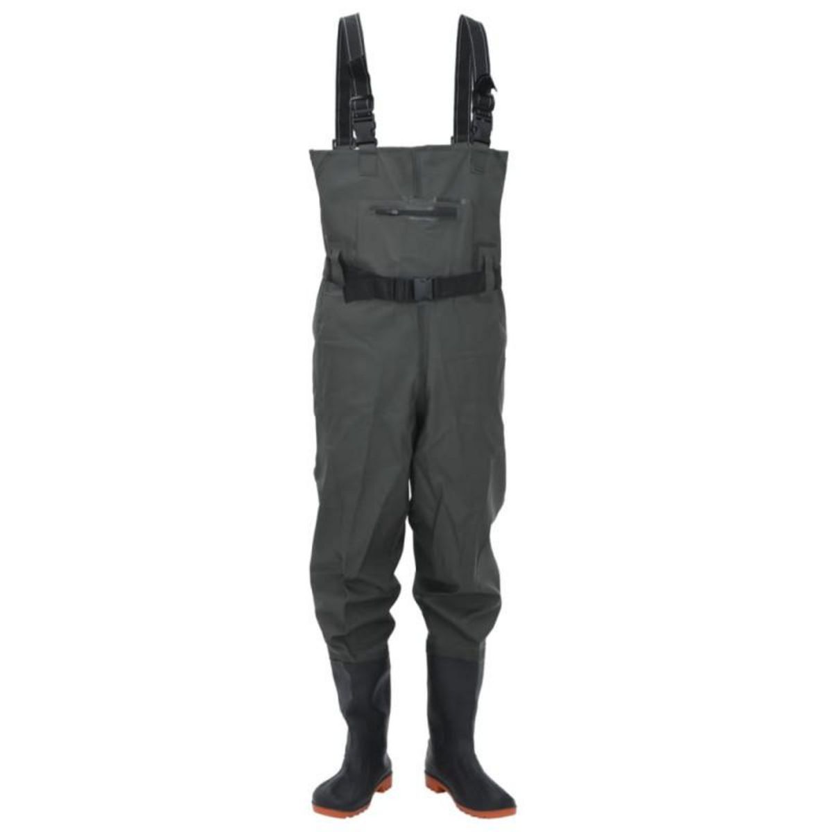 VIDAXL Cuissardes avec bottes et ceinture vert foncé taille 42