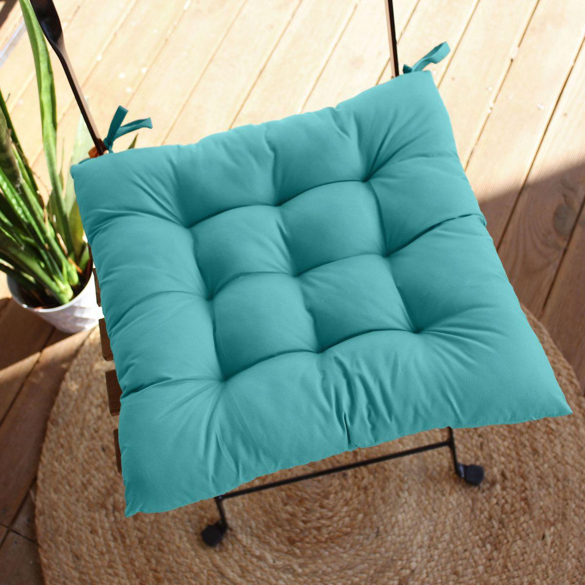 Voir la diapositive 3 : ENJOY HOME Galette de Chaise d'Extérieur  Costa  38x38cm Émeraude