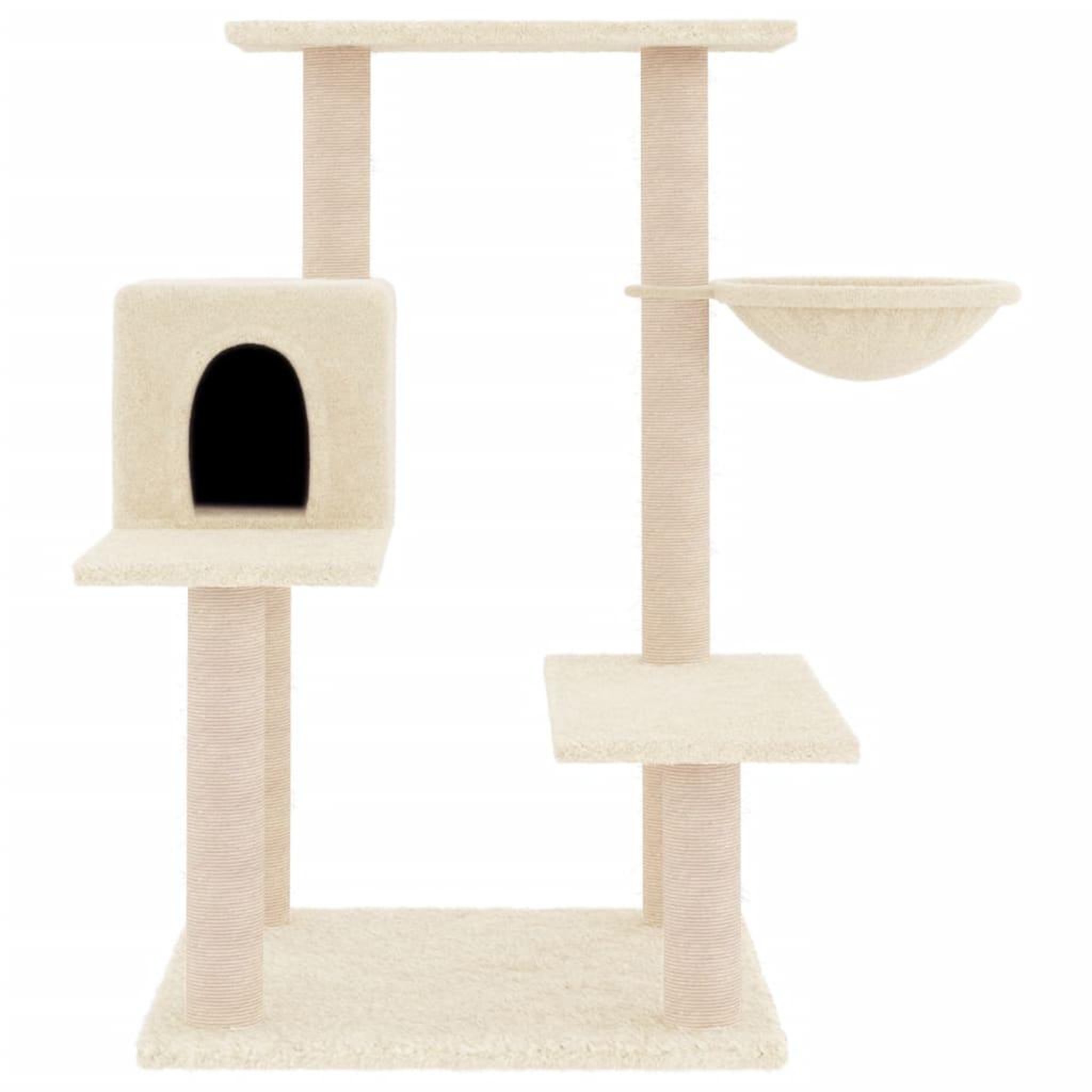 Voir la diapositive 3 : VIDAXL Arbre a chat avec griffoirs en sisal creme 82,5 cm