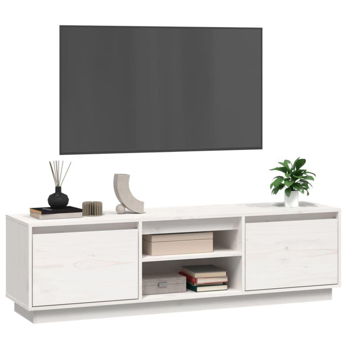 VIDAXL Meuble TV Blanc 140x35x40 cm Bois de pin massif