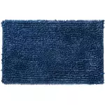 GUY LEVASSEUR Tapis de bain en polyester uni bleu irisé. Coloris disponibles : Bleu