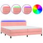 Voir la diapositive 2 : VIDAXL Sommier a lattes de lit avec matelas et LED Rose 200x200 cm