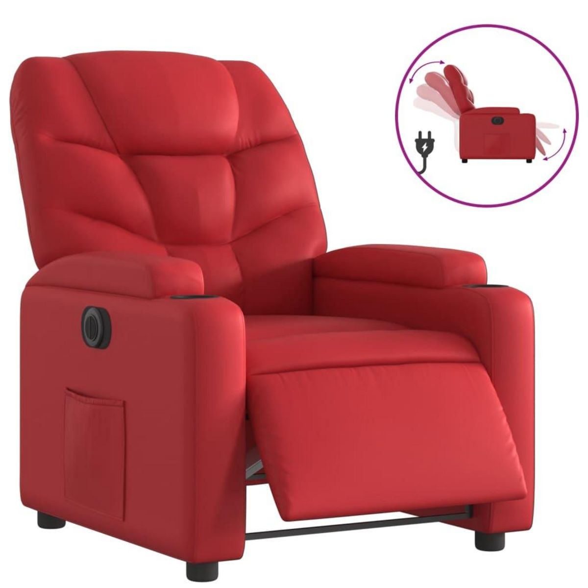 VIDAXL Fauteuil inclinable electrique Rouge Similicuir