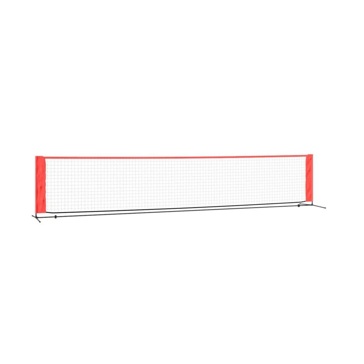 VIDAXL Filet de tennis Noir et rouge 500x100x87 cm Polyester