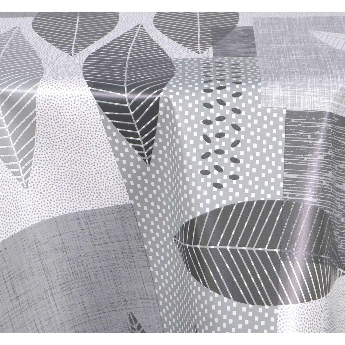 HABITABLE Nappe en toile cirée ronde Opus - Diam. 135 cm - Gris