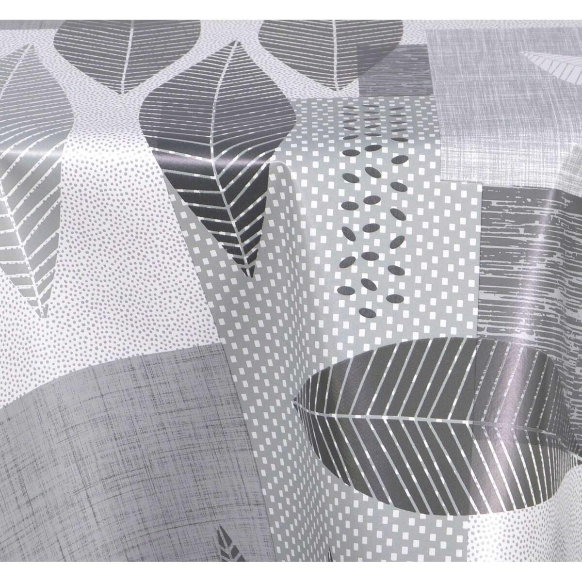 HABITABLE Nappe en toile cirée ronde Opus - Diam. 135 cm - Gris