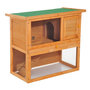 Voir la diapositive 1 : PAWHUT Clapier à lapin cage à lapin 2 étages plateau coulissant rampe et toit ouvrant 90L x 45l x 80H cm