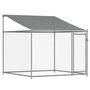 Voir la diapositive 2 : VIDAXL Cage pour chien avec toit et porte gris 2x2x2 m acier galvanise