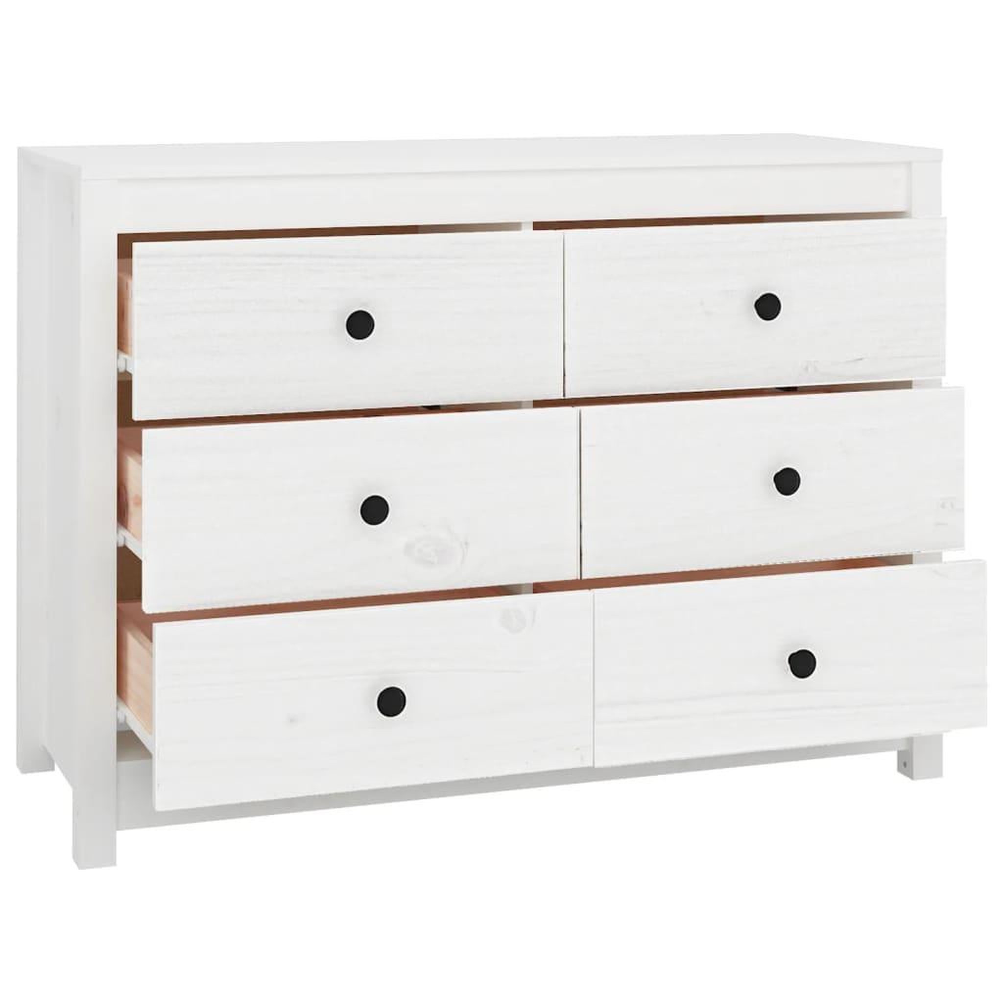 Voir la diapositive 3 : VIDAXL Armoire laterale Blanc 100x40x72 cm Bois de pin massif