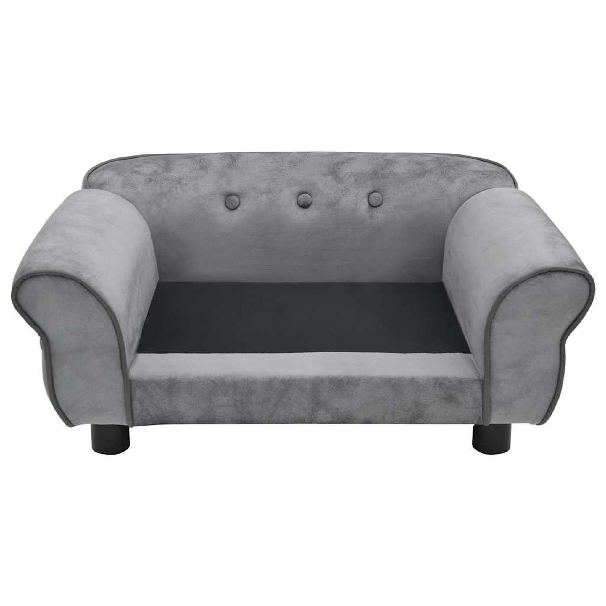 Voir la diapositive 3 : VIDAXL Canape pour chien Gris 72x45x30 cm Peluche