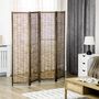 Voir la diapositive 2 : HOMCOM Paravent intérieur 4 panneaux pliables séparateur de pièce bois de paulownia roseau