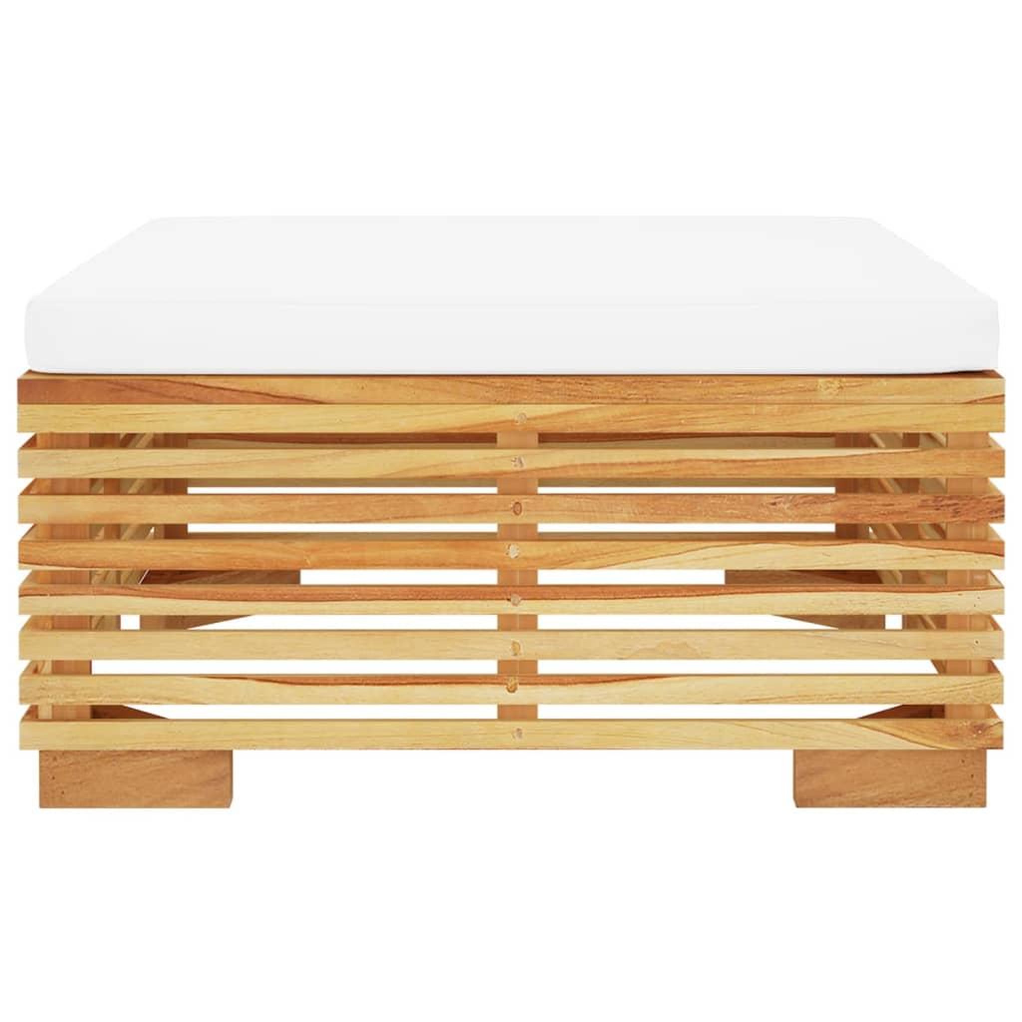 Voir la diapositive 4 : VIDAXL Repose-pied de jardin avec coussin creme Bois de teck massif