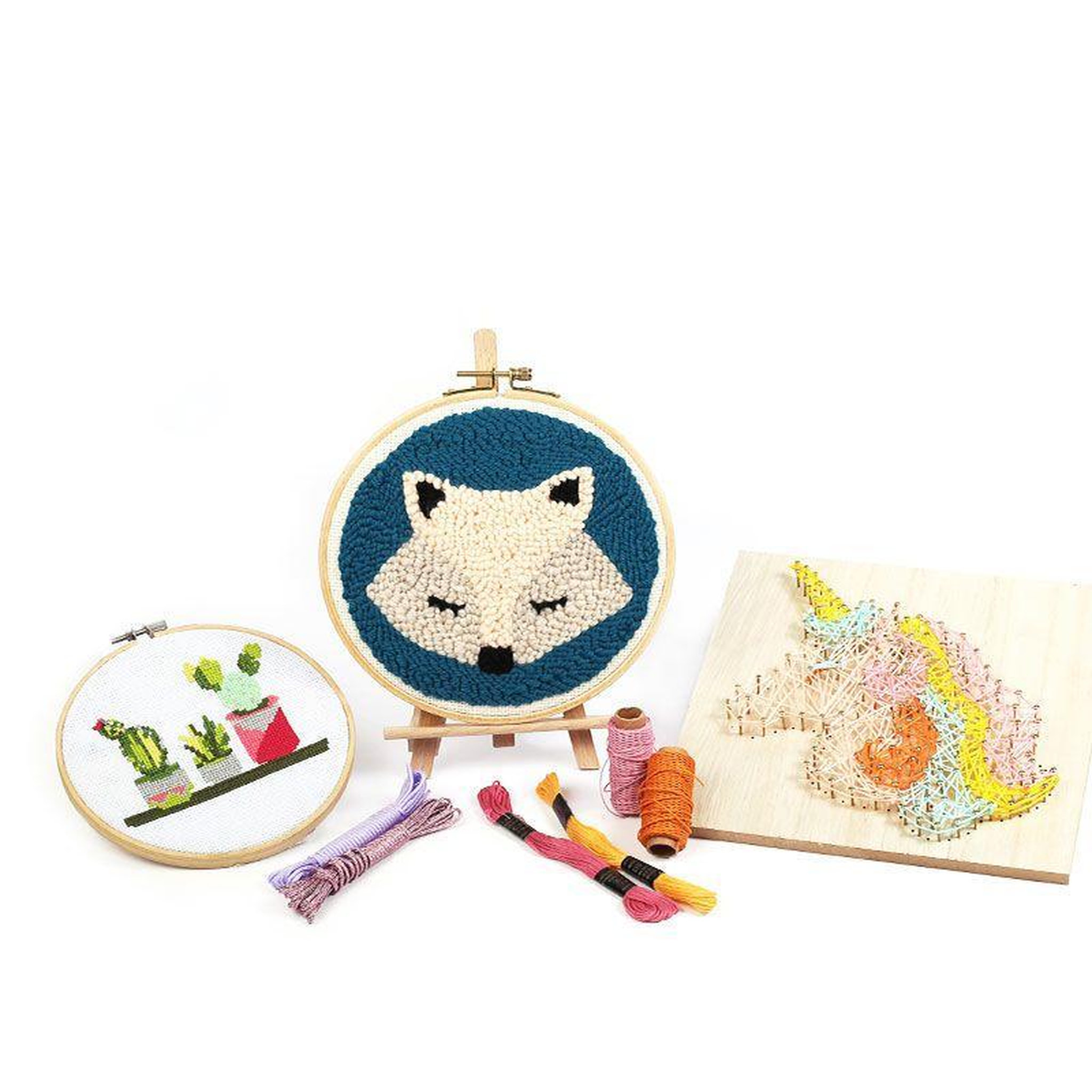 Voir la diapositive 2 : Graine créative Coffret punch needle ø 20 cm - renard