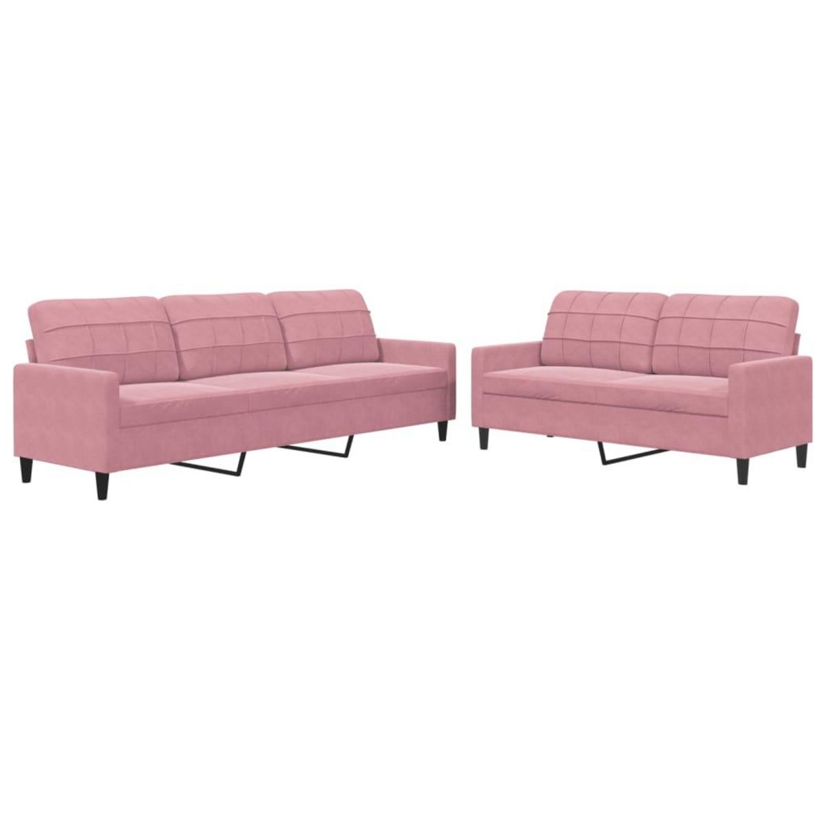 VIDAXL Ensemble de canapes 2 pcs avec coussins Rose Velours