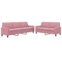 Voir la diapositive 2 : VIDAXL Ensemble de canapes 2 pcs avec coussins Rose Velours