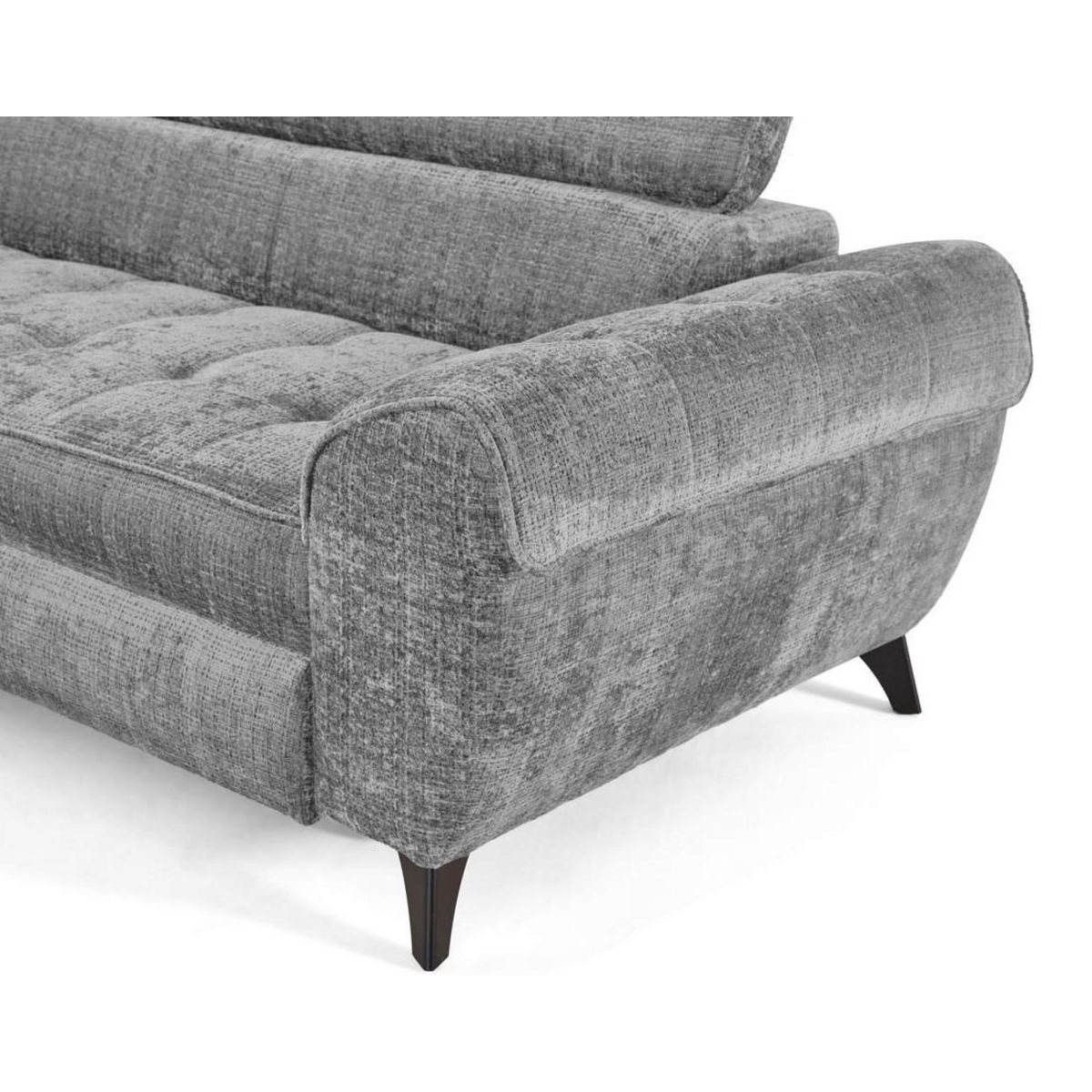 LISA DESIGN Marlo - canapé d'angle gauche 5 places convertible avec coffre et têtières en velours texturé