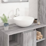 VIDAXL Lavabo blanc 36x15 cm ceramique rond