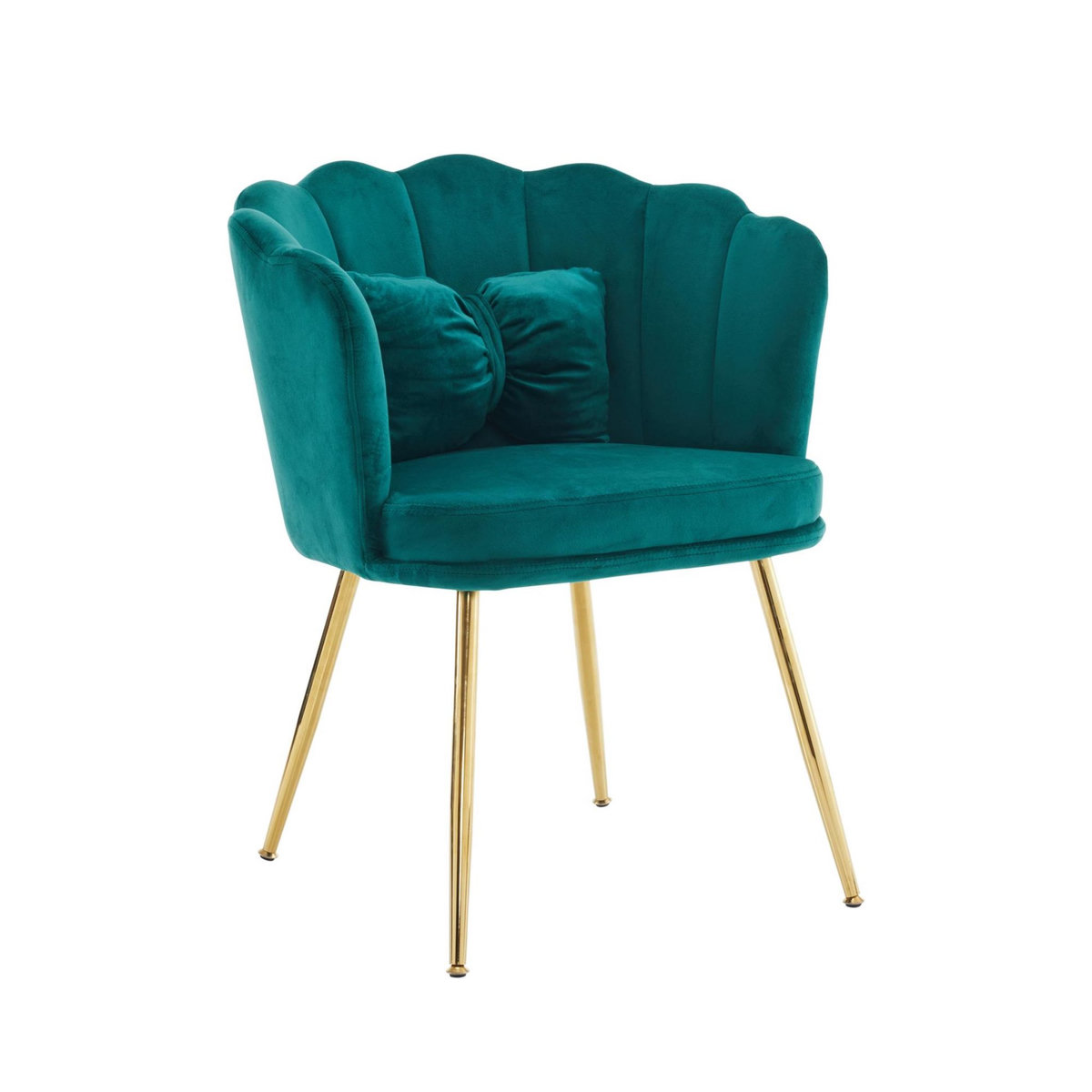 MERAX Fauteuil Fixe Avec Coussin Papillon Et Pieds En Métal Vert