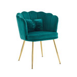 MERAX Fauteuil Fixe Avec Coussin Papillon Et Pieds En Métal Vert