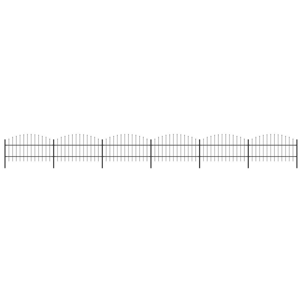 VIDAXL Cloture de jardin avec dessus en forme de lance en acier 1070 x 100 cm Noir