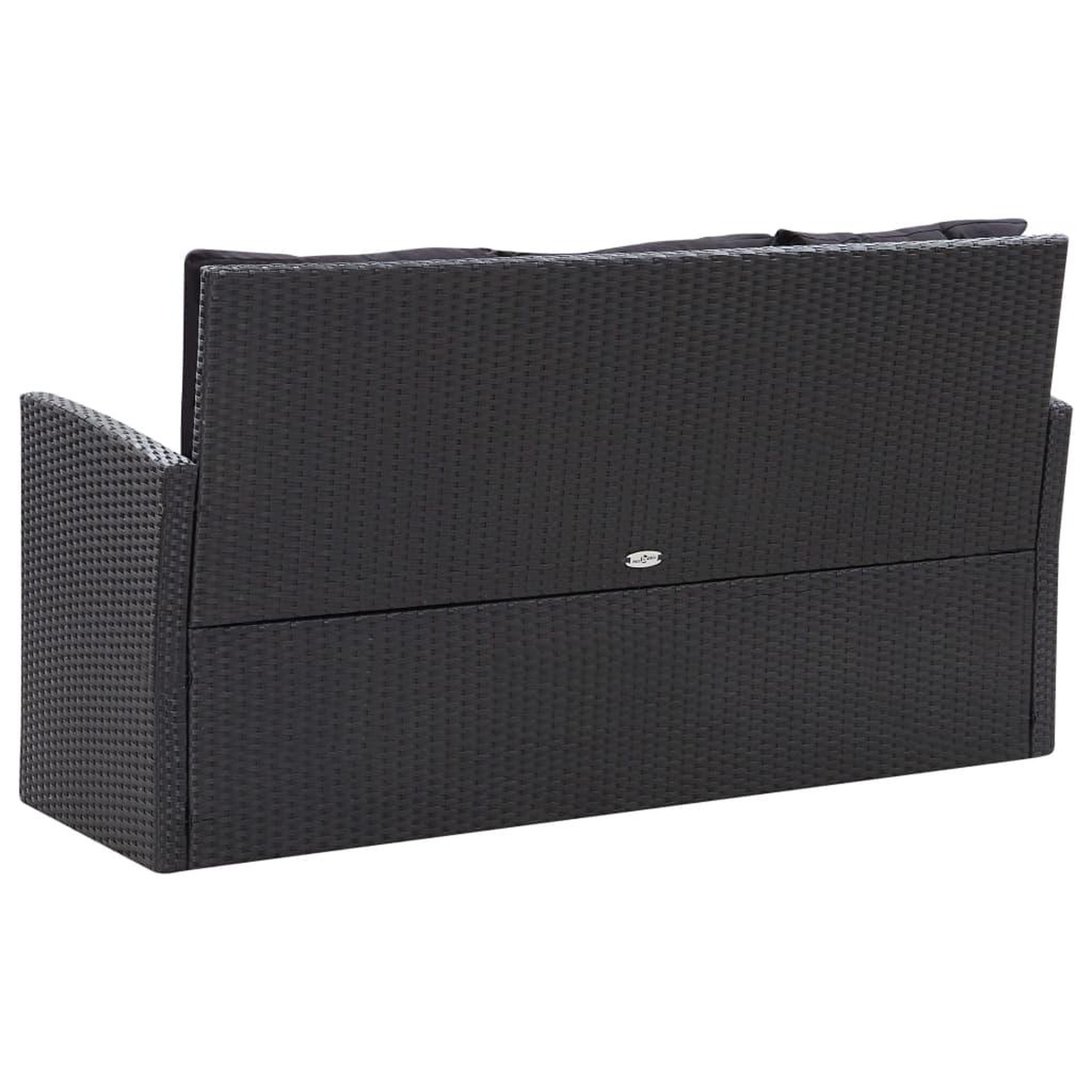 Voir la diapositive 5 : VIDAXL Salon de jardin 6 pcs avec coussins resine tressee noir