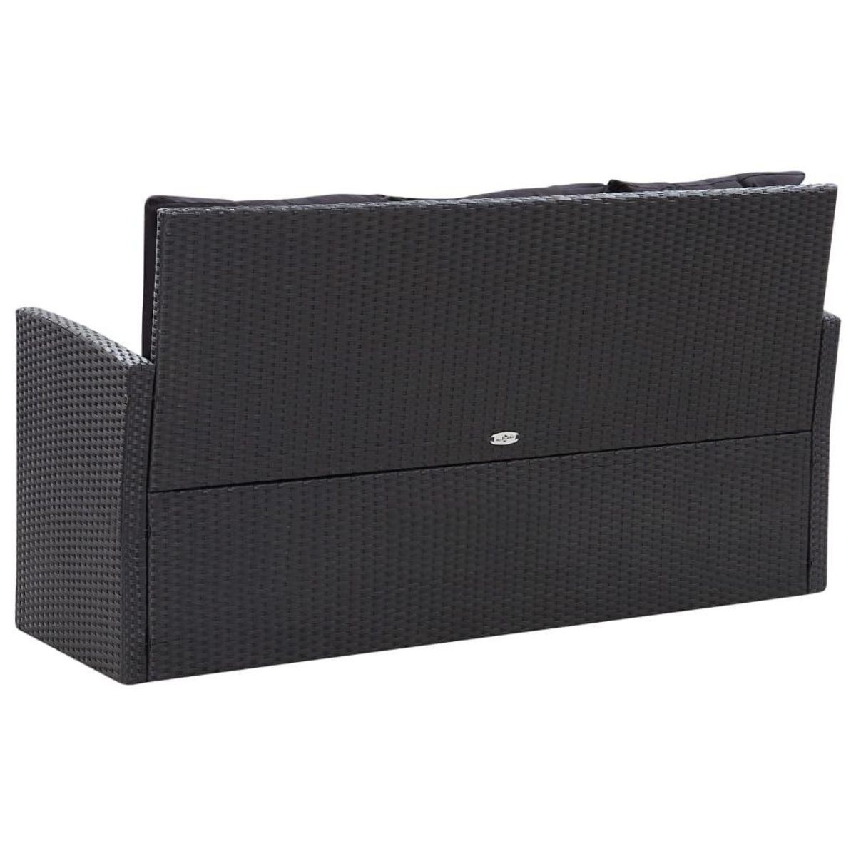 VIDAXL Salon de jardin 6 pcs avec coussins Resine tressee Noir