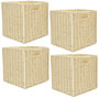 Voir la diapositive 1 : TOILINUX Lot de 4 Cubes de rangement tressés pliables - 30 x 30 cm - Beige
