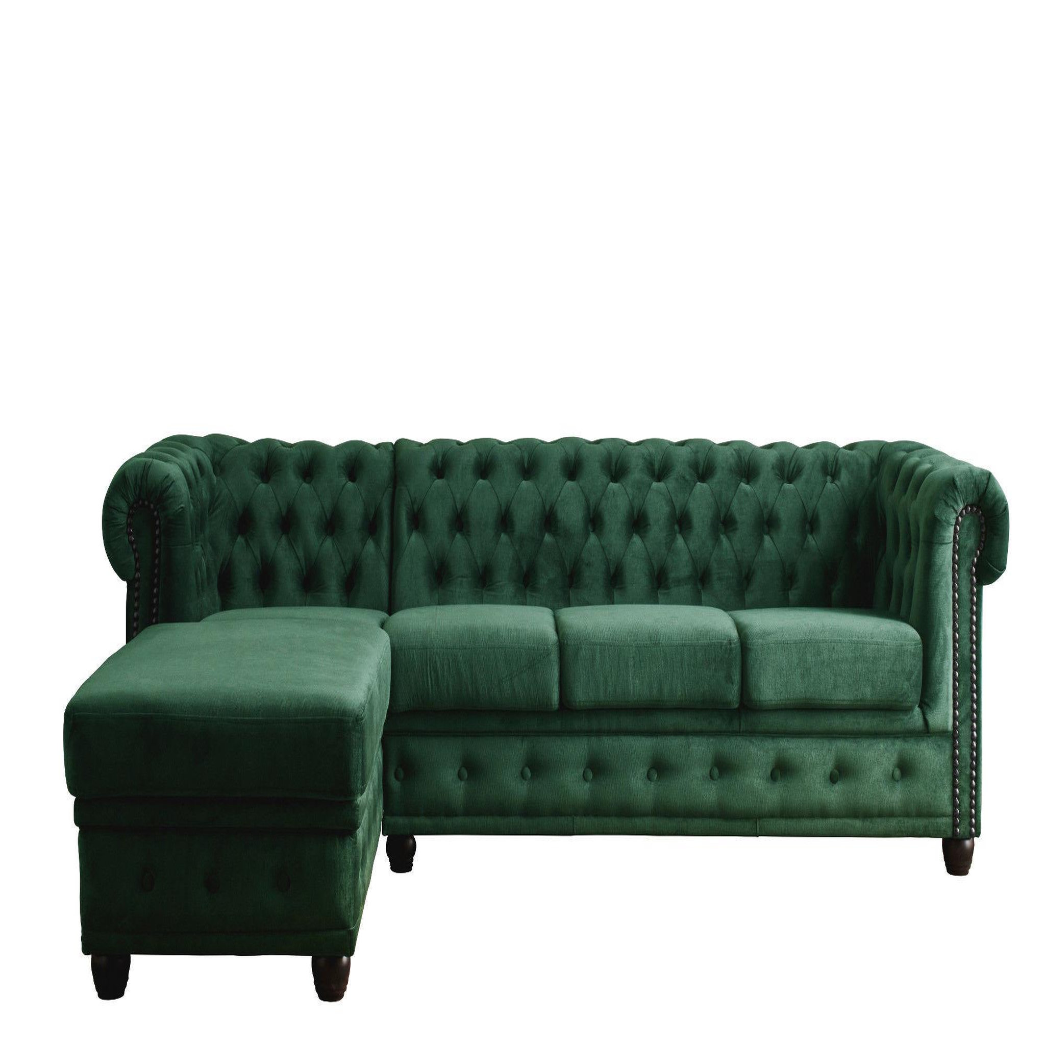 Voir la diapositive 1 : LISA DESIGN William - canapé chesterfield d'angle gauche - 4 places - en velours