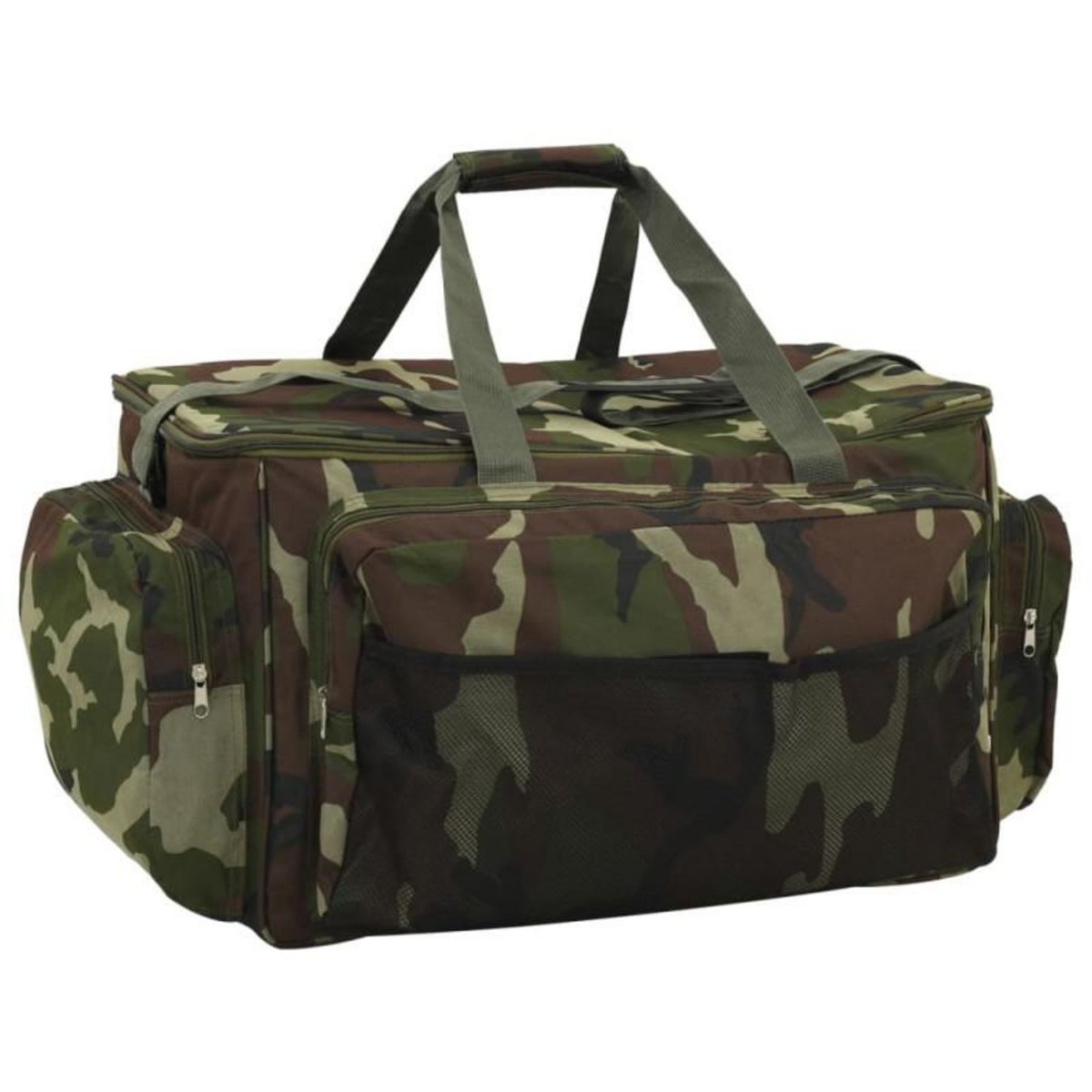 VIDAXL Sac de pêche imperméable vert camouflage tissu oxford
