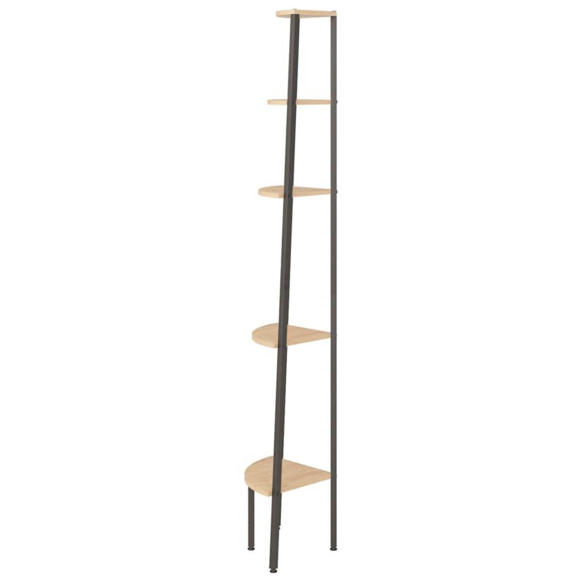 VIDAXL Etagere d'angle 5 niveaux Marron clair et noir 45,5x31,5x180 cm