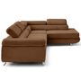 Voir la diapositive 3 : LISA DESIGN Zaria - canapé d'angle droit 5 places convertible avec coffre et têtières en velours côtelé grosses côtes