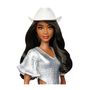 Voir la diapositive 4 : BARBIE Barbie - Poupée Barbie Fashionistas Robe Argentée avec chapeau de cowboy - Barbie - HYT95