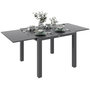 Voir la diapositive 1 : OUTSUNNY Table de jardin rectangulaire extensible 6 pers. alu métal dim. 80/160L x 80l x 75H cm gris