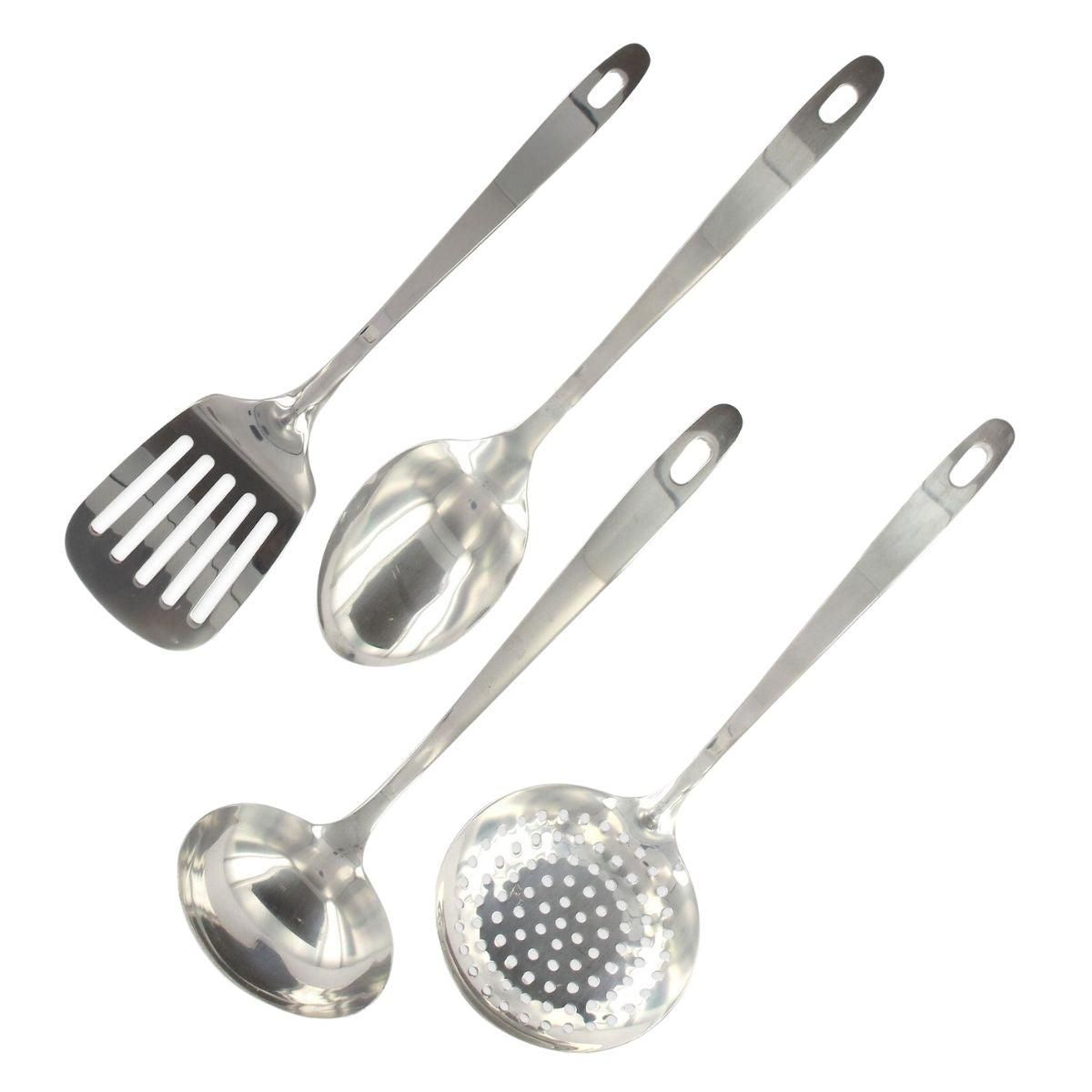 Fackelmann Ensemble de 4 ustensiles de cuisine en inox louche spatule ajourée cuillère et écumoire Fackelmann Oxford