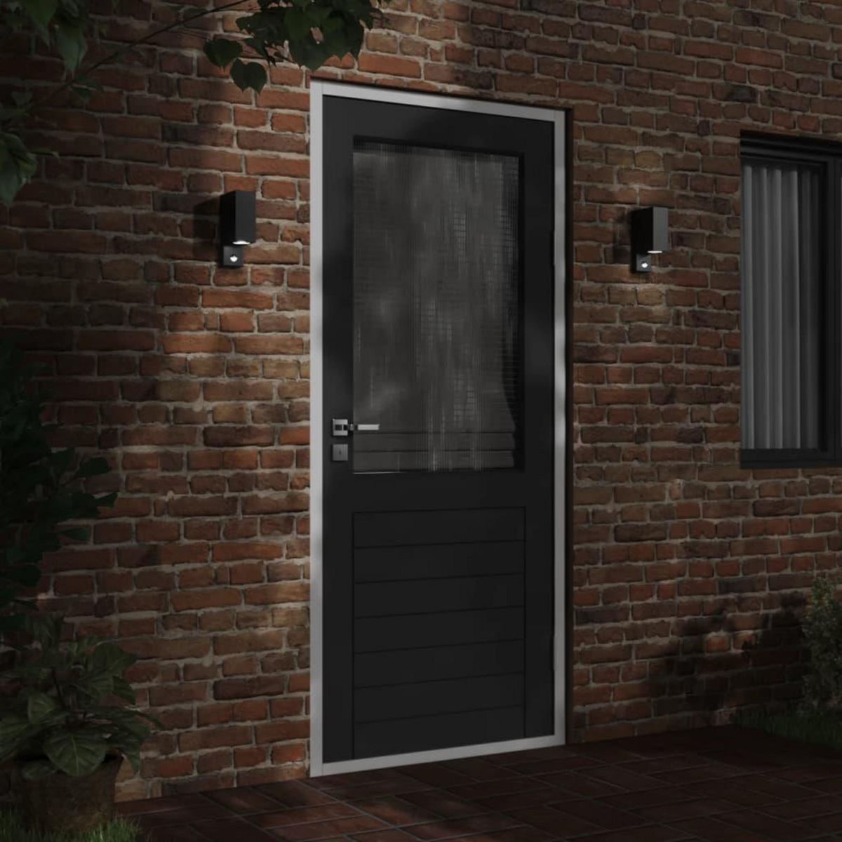 VIDAXL Applique murale d'exterieur avec capteurs noir