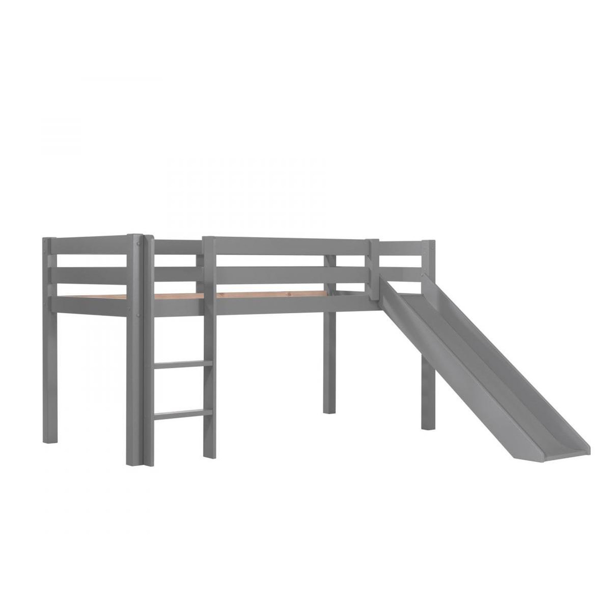 Voir la diapositive 3 : Paris Prix Lit enfant surélevé avec toboggan  pino space shuttle  90x200cm gris