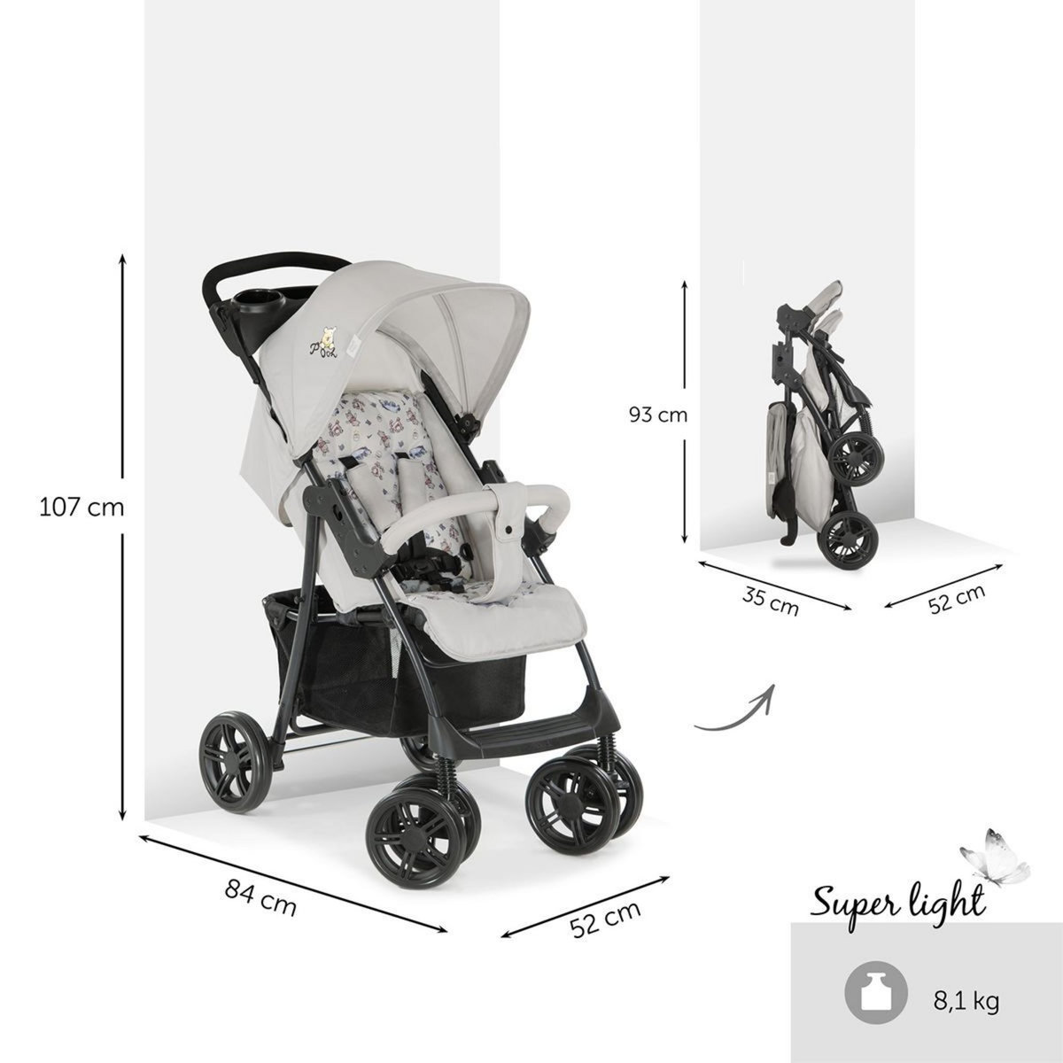 HAUCK Poussette Combinée Shopper Trioset - Winnie l'ourson