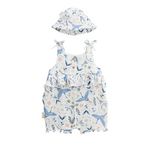 Petit Béguin Barboteuse bébé + chapeau en gaze de coton Tiana. Coloris disponibles : Beige