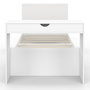 Voir la diapositive 3 : ID MARKET Lit simple OMAHA 90 x 190 cm avec sommier, tête de lit, bureau et rangements blanc