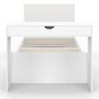 Voir la diapositive 3 : ID MARKET Lit simple OMAHA 90 x 190 cm avec sommier, tête de lit, bureau et rangements blanc