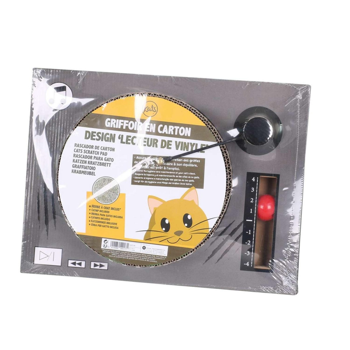 TOILINUX Griffoir platine vinyle avec herbe à chat