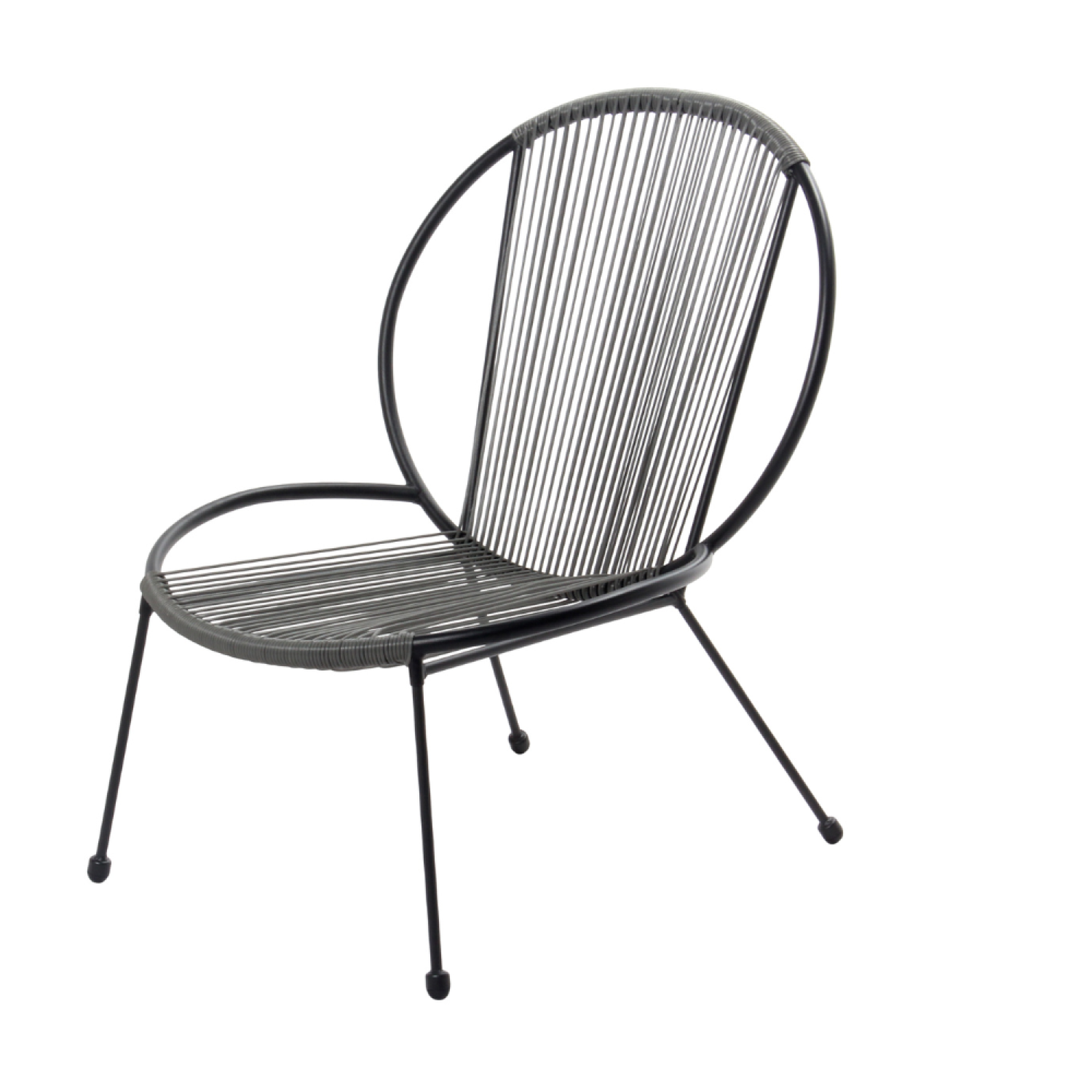 Voir la diapositive 3 : CONCEPT USINE Ensemble de 2 fauteuils + 1 table basse gris foncé rete