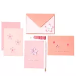 RICO DESIGN 12 cartes et enveloppes roses Sakura B6