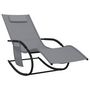 Voir la diapositive 2 : VIDAXL Chaise longue à bascule gris acier et textilène