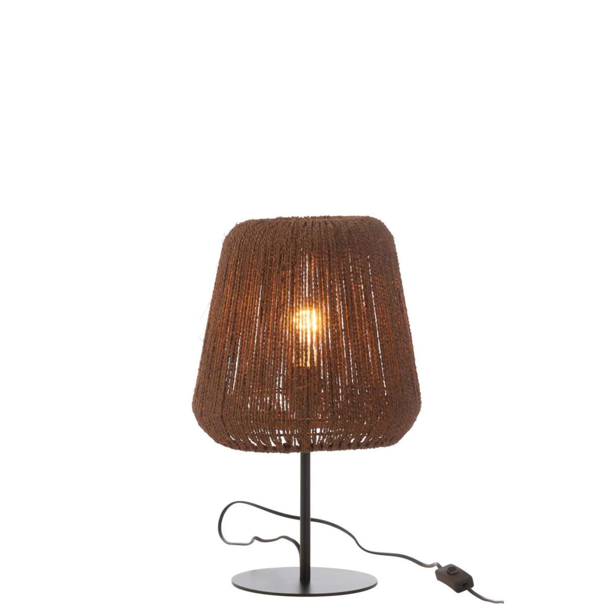 Voir la diapositive 2 : J-LINE Lampe à poser en palmier  trudy  45cm marron