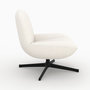 Voir la diapositive 5 : Rendez vous déco Fauteuil pivotant en tissu bouclé blanc cassé-Elvis